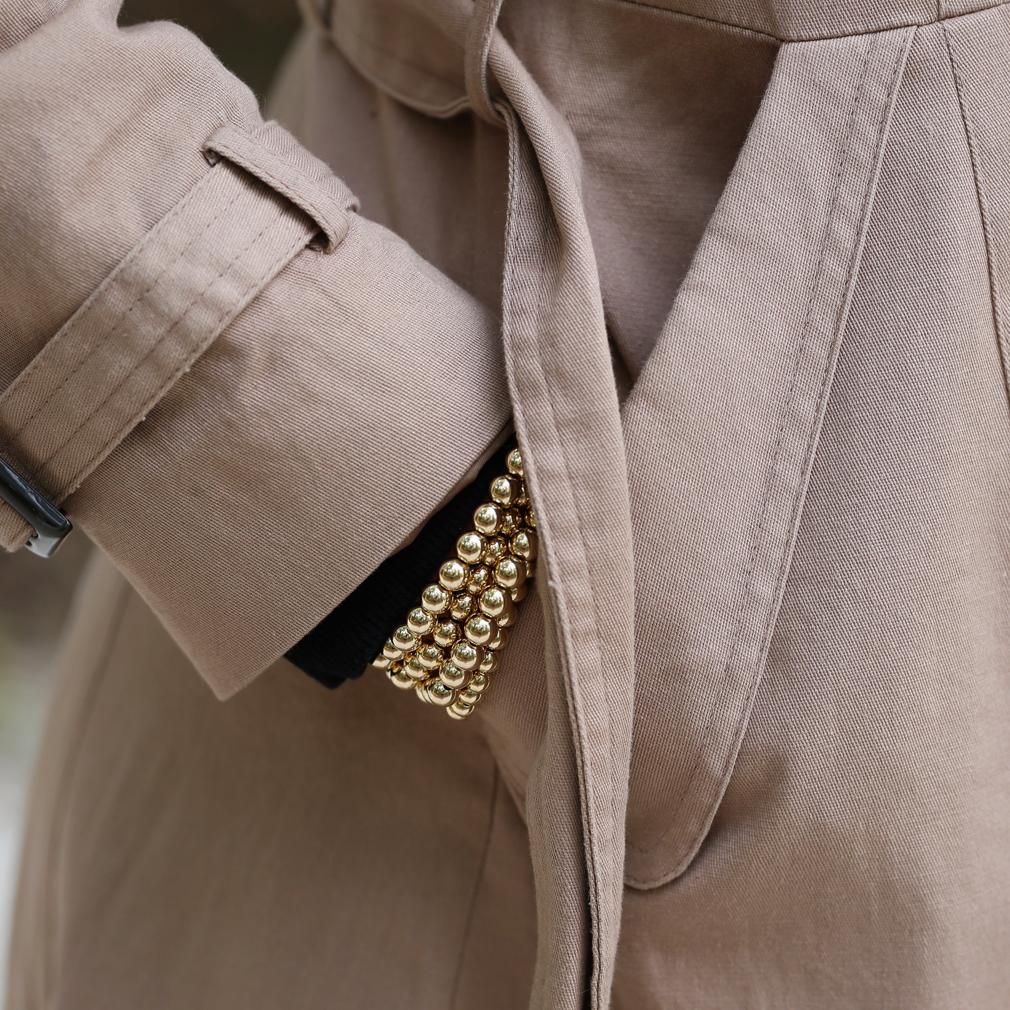 Beaded Gold Ball Bracelet